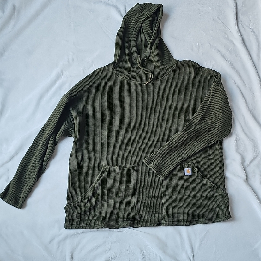 Carhartt Olive Relaxed Fit Thermal Hoodie